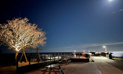 Dagens billede: Fuldm�ne over Snogeb�k havn