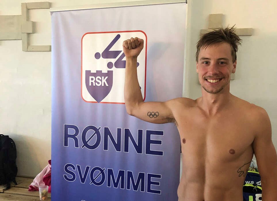 OL-sv�mmer med bornholmsk baggrund p� bes�g i Gudhjem