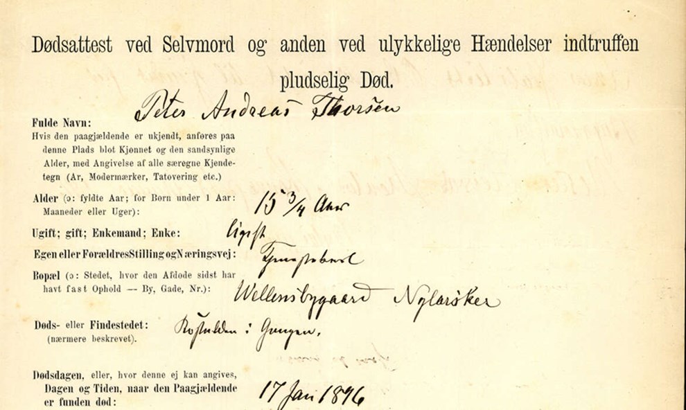 Peter Andreas Thorsens alt for korte liv