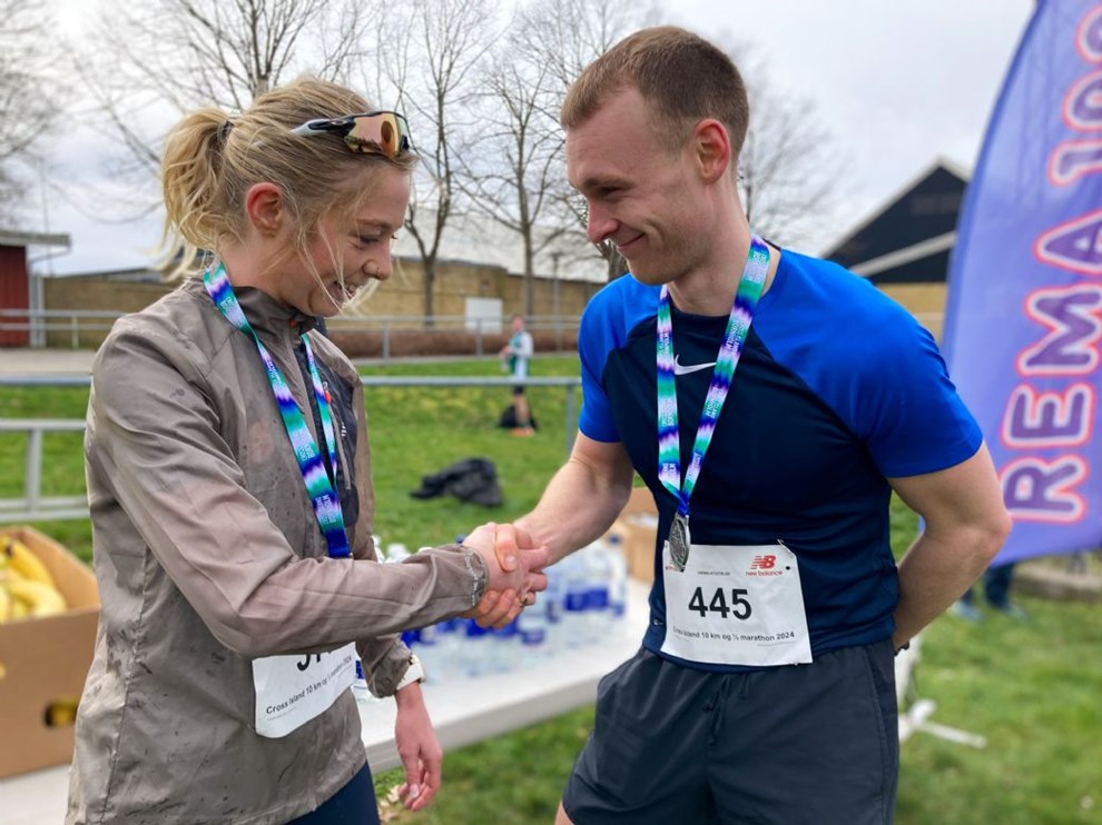 Ninna og Malthe var hurtigst tv�rs over Bornholm