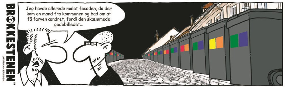 Brokkestenen: Affaldsspande i bybilledet