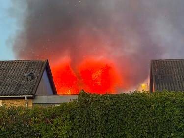 Hus totalt udbrændt i Nexø