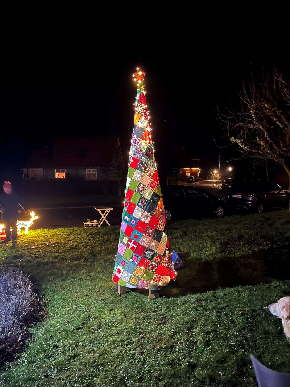 Lyset tændt på fællesskabsjuletræ