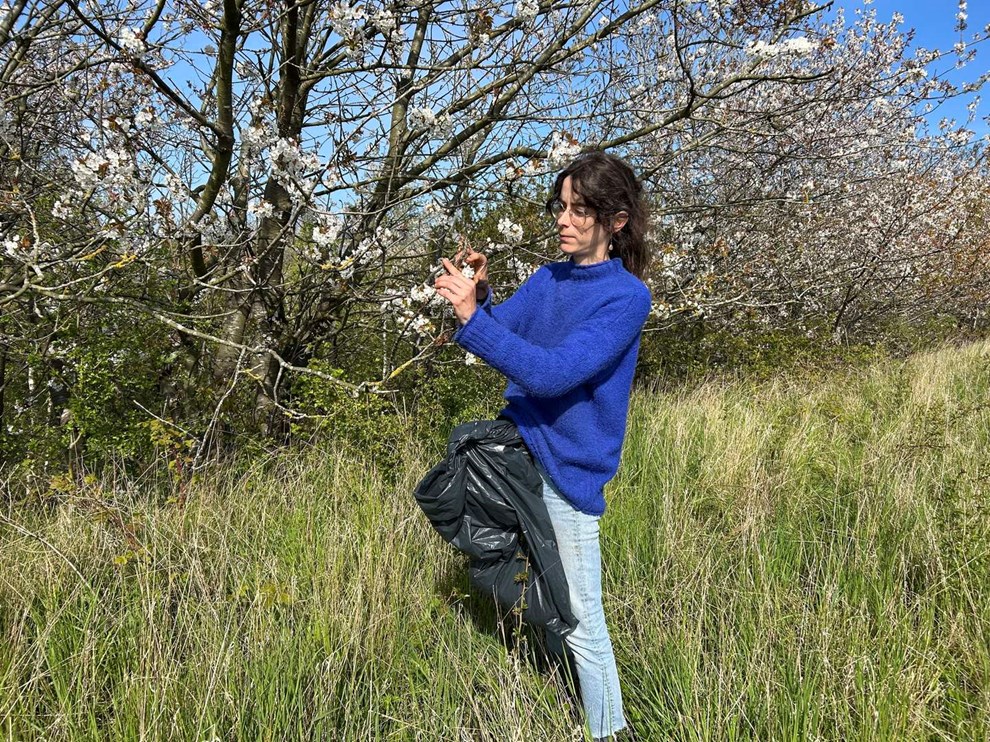 Hun h�ndplukker kirseb�rblomster til bornholmsk gourmetrestaurant