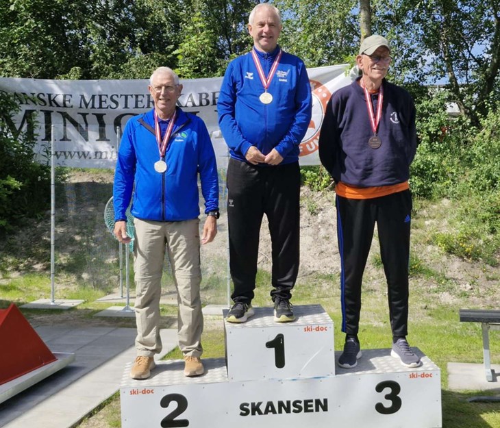 Preben Pihl vandt s&oslash;lv i veteran herre. Foto: Minigolf Klubben R&oslash;nne