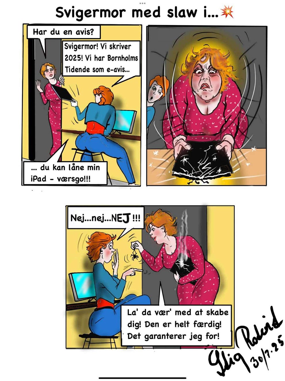 Lsertegning: Svigermor med slaw i