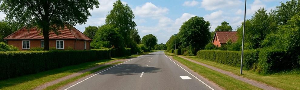 Der kommer hvide firkanter p� vejene