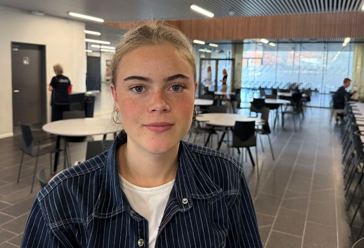 18-&aring;rige Mille R&oslash;jbek S&oslash;rensen fra 3.z p&aring; STX har klima som den vigtigste dagsorden. Foto: Frida Flinch