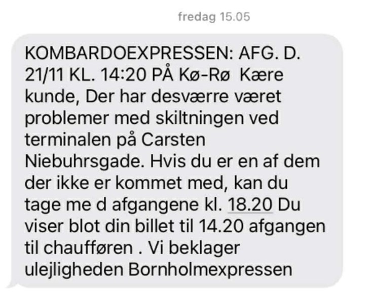 S&aring;dan ser en beklagelse ud p&aring; sms, n&aring;r man er blevet glemt.