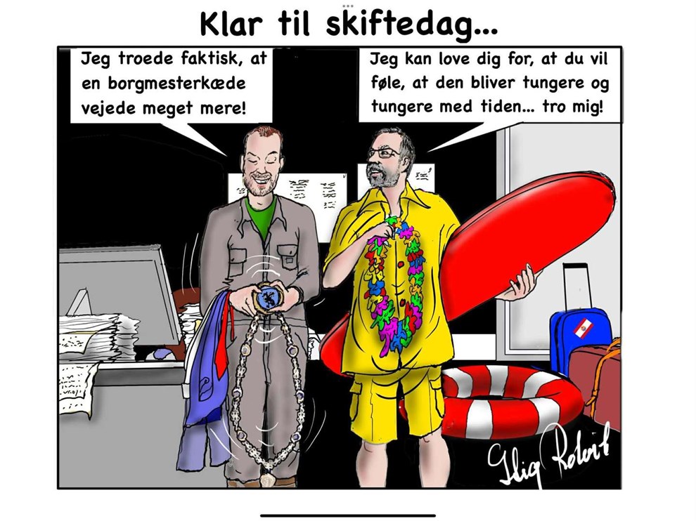 Klar til skiftedag p� borgmesterkontoret