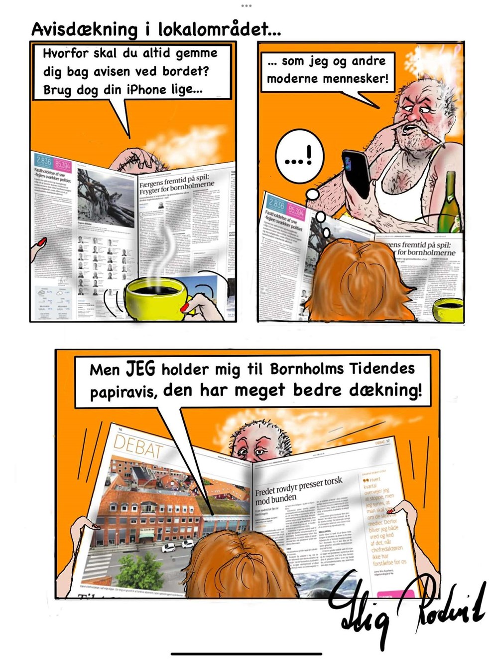 L�sertegning: Avisd�kning i lokalomr�det...