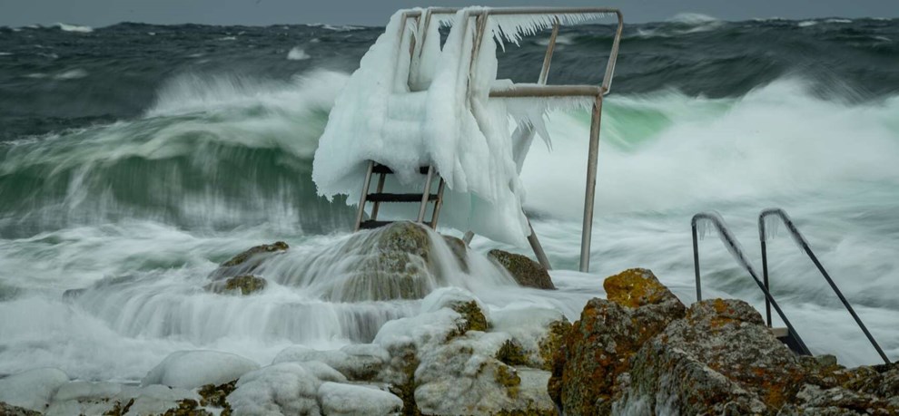 Dagens billede: Hullehavn fryser til is