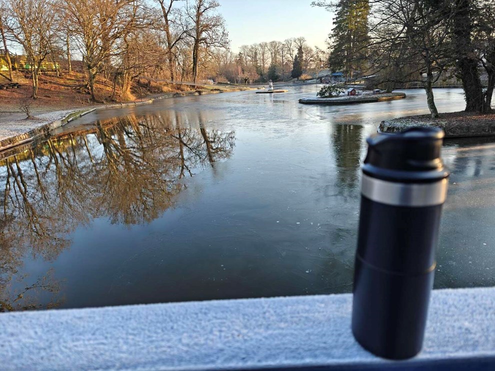 Dagens billede: En dejlig varm kop kaffe og en meget frossen s�