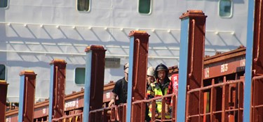 Gasflaske skabte fare på containerskib