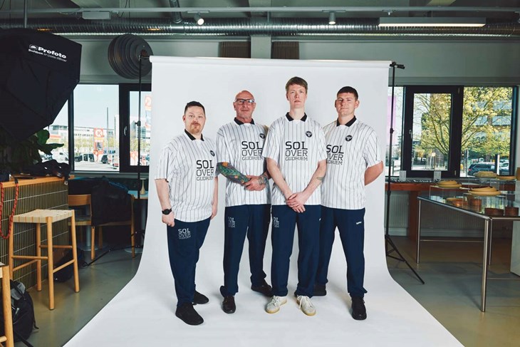 Jeppe Foldager, Allan Schultz, Magnus Pettersson og Julian Elkjær er årets deltagere i Sol over Gudhjem. Foto: Keen Heick-Abildhauge