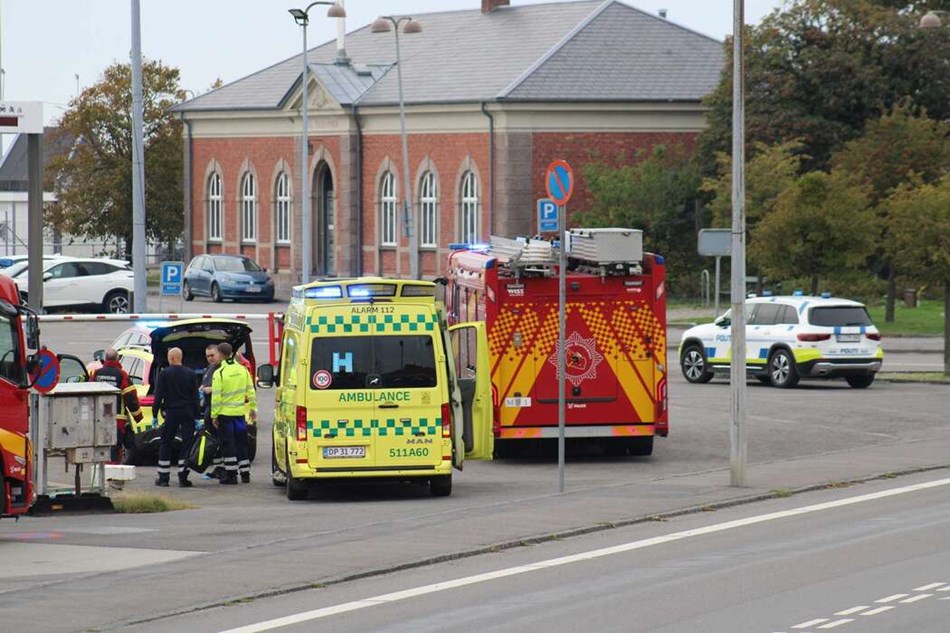 Brandv�snet reddede person op af vandet
